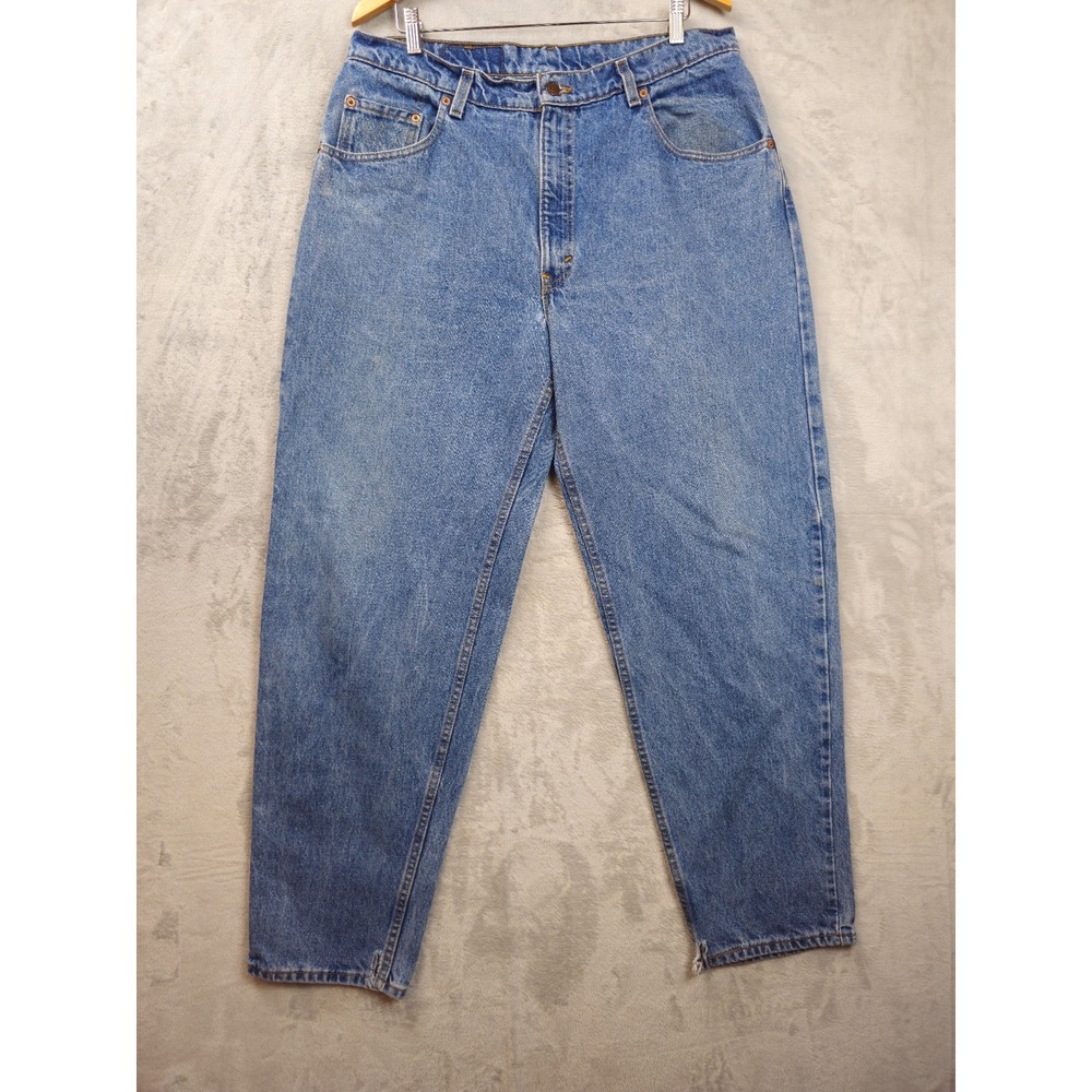 Vintage 90s Levis 560 Jeans Men 36x31.5 Loose Fit Tapered Leg Blue USA Made 1996